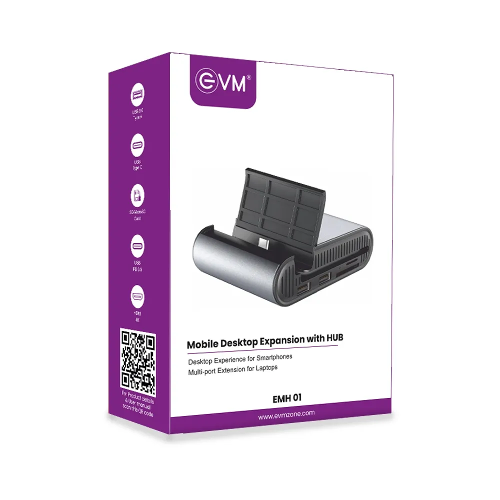 EVM Mobile Desktop Expansion With Hub (Type-C | 4k HDMI | USB | Micro SD) (EMH01)